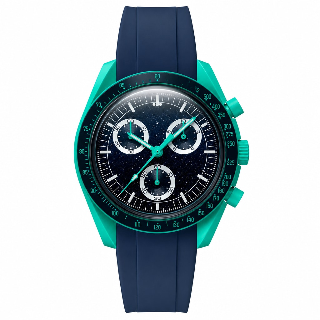 Sport Watch with Navy and Turquoise Case