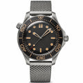 Men's/Unisex Dive Watch 42mm Gray Metal Mesh