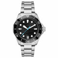 Dive Style Stainless Steel Watch with Black Dial